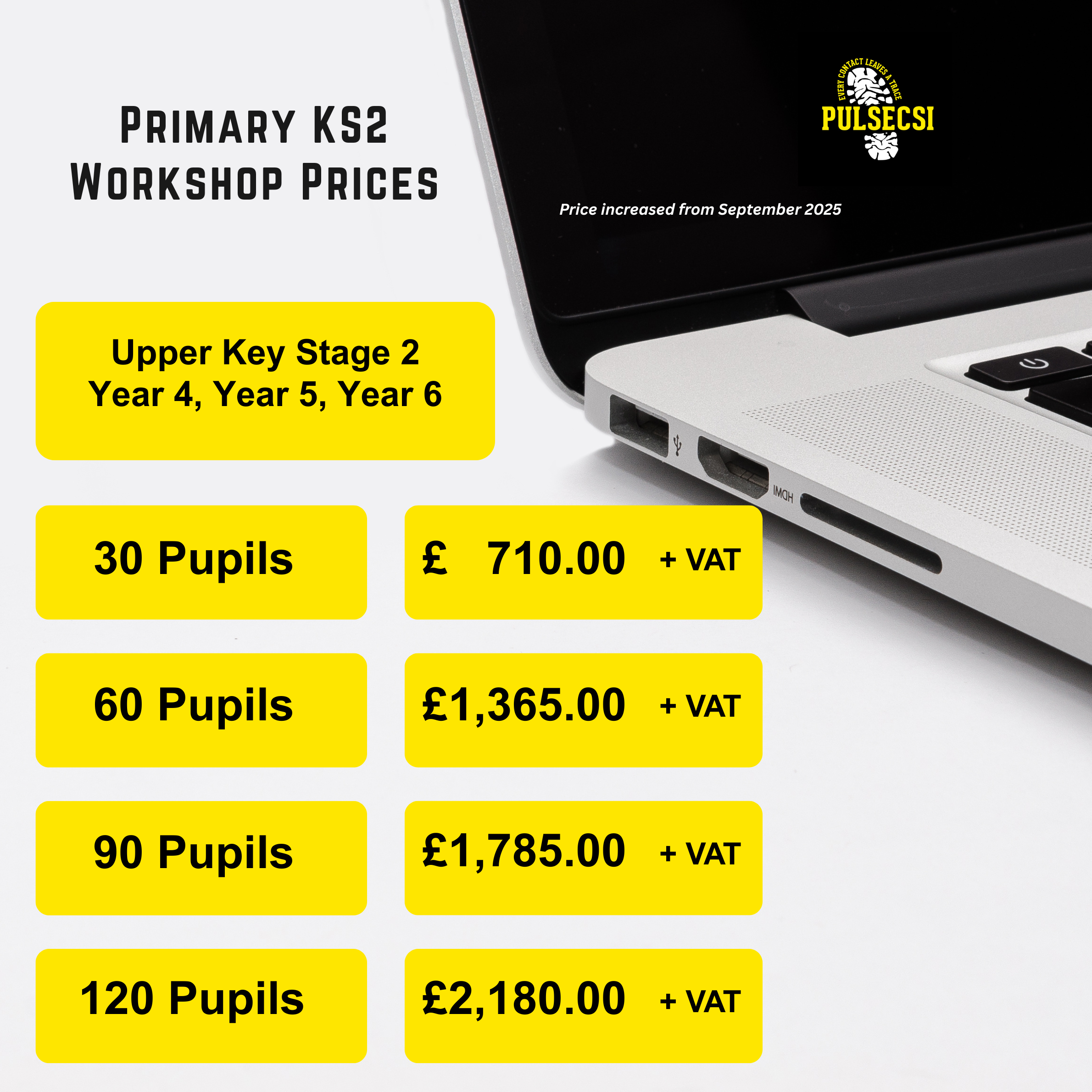 PRIMARY KS2 WORKSHOP PRICES